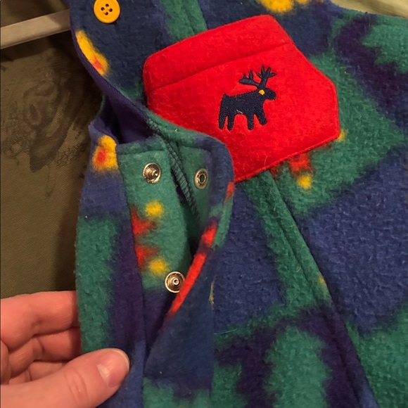 Gymboree Blue and Green Kids Overalls with Red Pocket - Picture 8 of 9